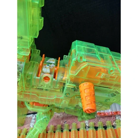 Nerf Vulcan EBF-25 Sonic Green! Complete! 30 New Glow Darts! V25